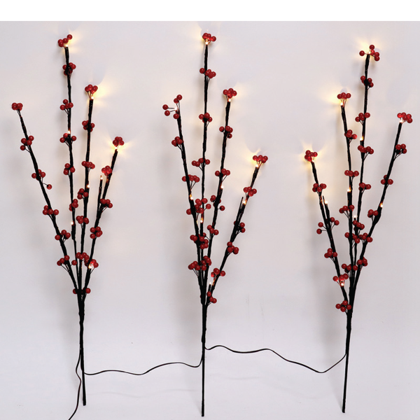 Ensemble De Branches De Baies De Noel/3w/led-70cm