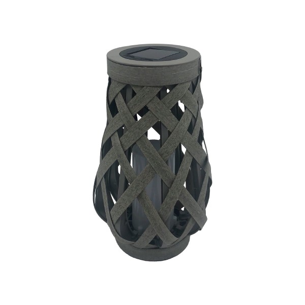 Solar Lantern Grey 16.5x26in