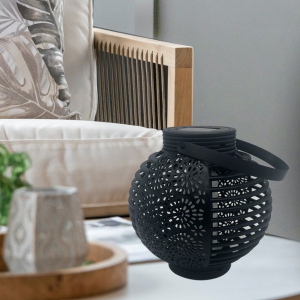 Solar Lantern Mosaic Black 20cm