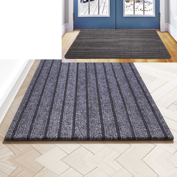 Black 7 Rib Mat With Pvc 45X75 Cm / 2800Gsm