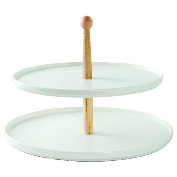 A La Cuisine - Assiette à 2 étages avec support en bois