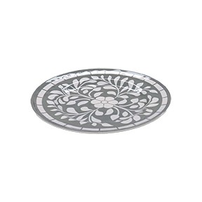 8.5IN DESSERT PLATES S/4 PRT GREY MELAMINE