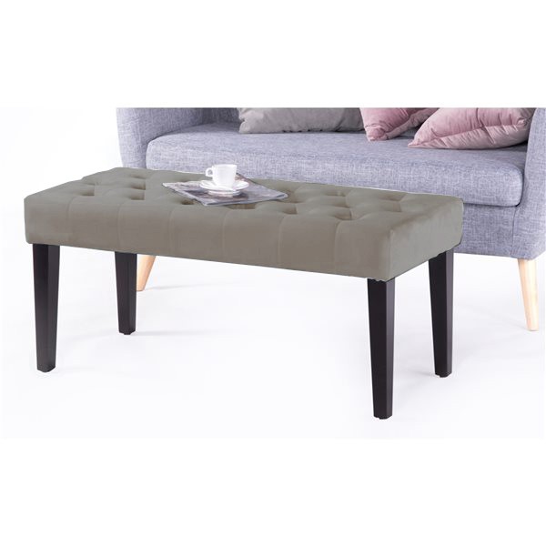 Tufted Modern Indoor Bench | Taupe