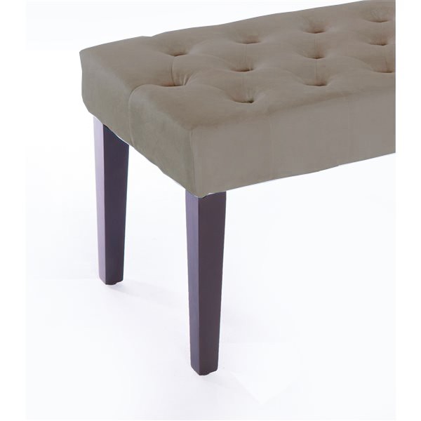 Tufted Modern Indoor Bench | Taupe