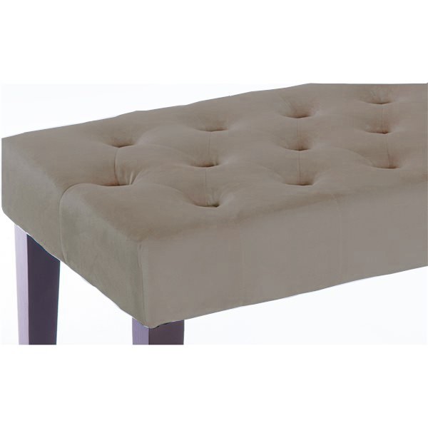Tufted Modern Indoor Bench | Taupe
