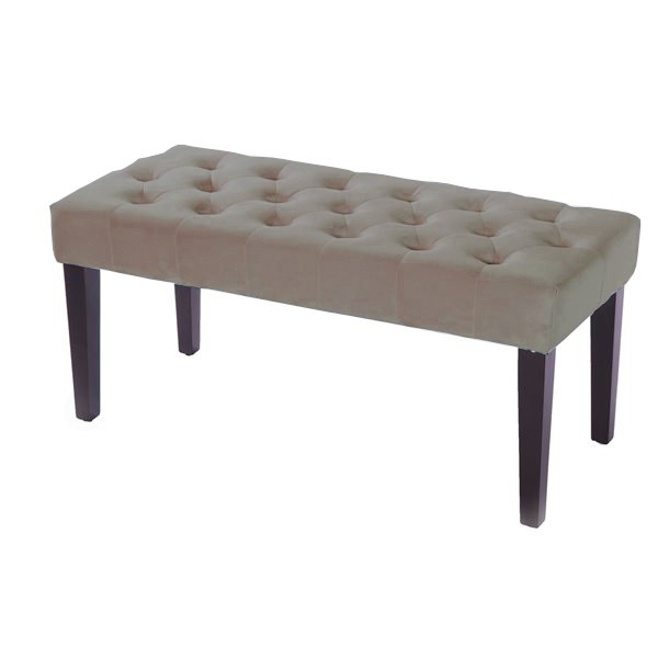 Tufted Modern Indoor Bench | Taupe