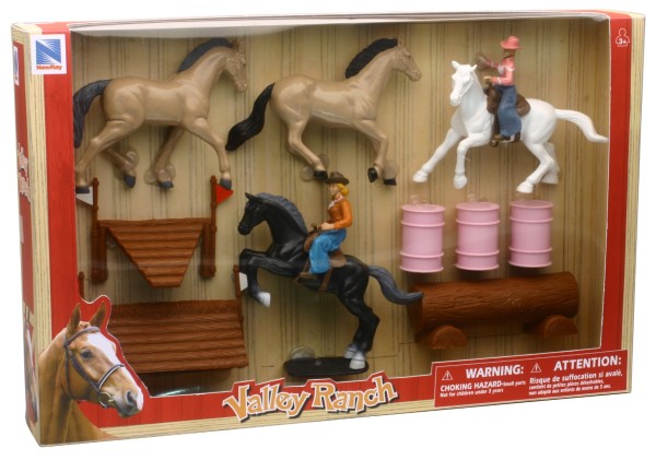Valley Ranch - Ens. de jeu avec chevaux - 3 modèles