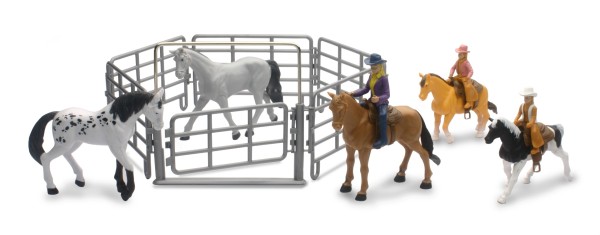 Valley Ranch - Ens. de jeu avec chevaux - 3 modèles
