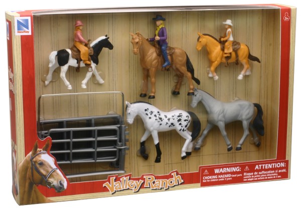 Valley Ranch - Ens. de jeu avec chevaux - 3 modèles