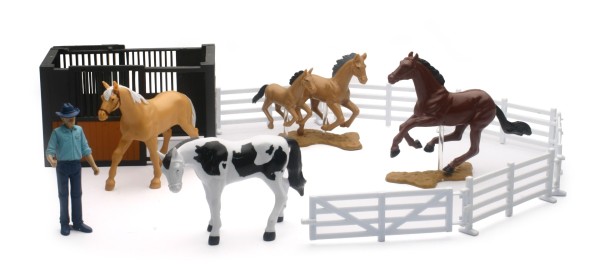 Valley Ranch - Ens. de jeu avec chevaux - 3 modèles