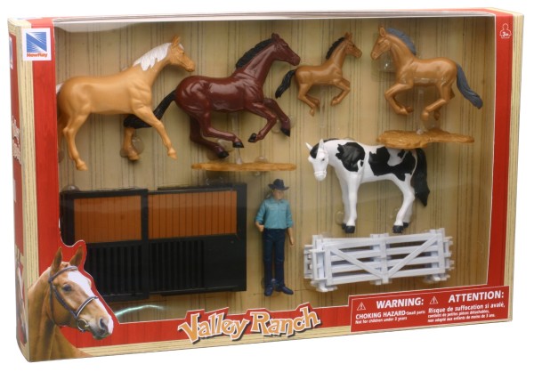 Valley Ranch - Ens. de jeu avec chevaux - 3 modèles