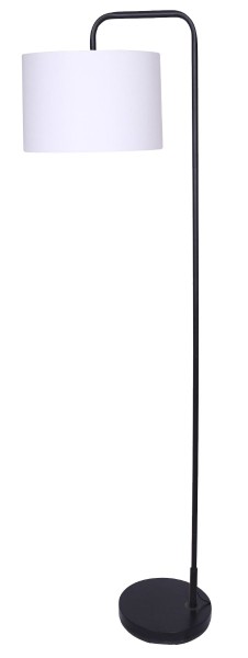 Floor Lamp Black W/white Shade 25x40x160