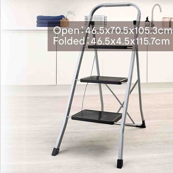 STUDIO 707 - 3-Step Metal Folding Step Stool
