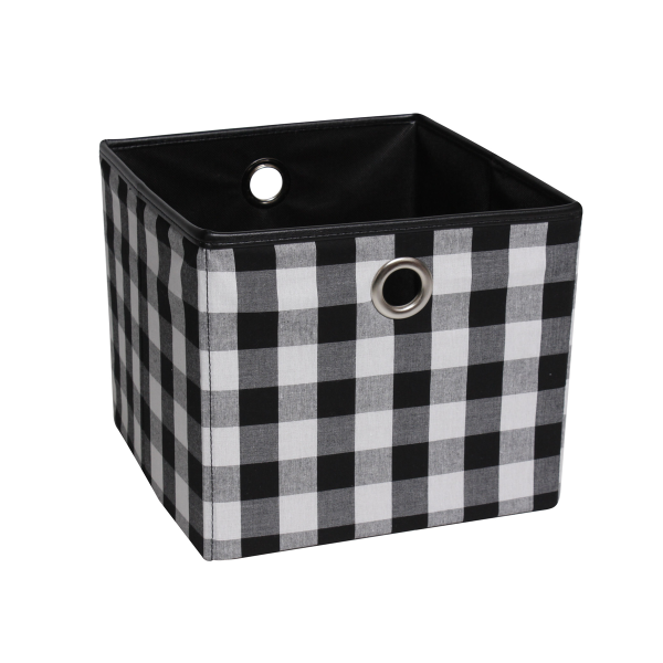 Plaid Fabric Square Basket 30*30*26.5