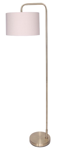Floor Lamp Antique Brass Cream Shade 25x40x160
