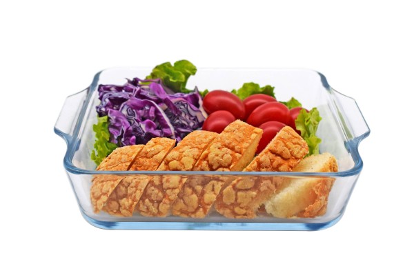 Plat de Cuisson Carré en Verre à Haute Teneur en Borosilicate 1.5L
