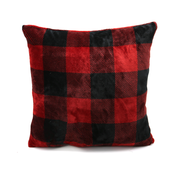 Sherpa Plaid velour cushion