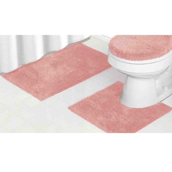LE SPA - 3pc Bath Mat Set With Latex Anti Slip Backing