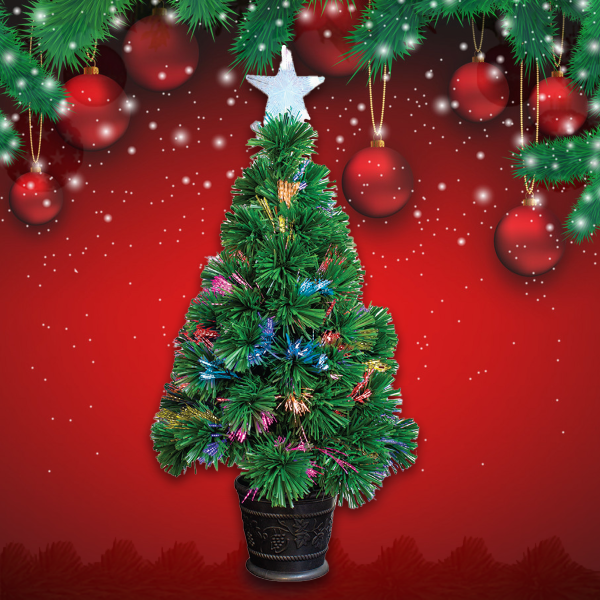 24in Potted Led Fibre Optic Tree 55tips