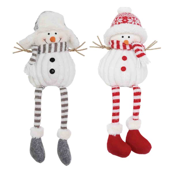 2 Asst Snowman 21in Sitting Fabric