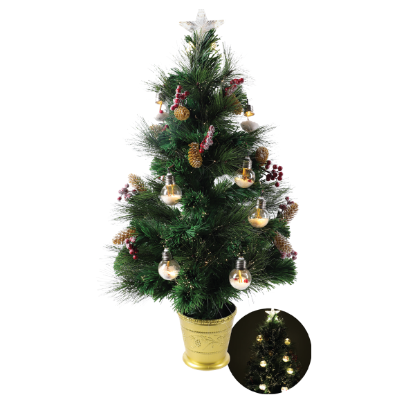 Fibre optique de pin avec décoration et lumière LED