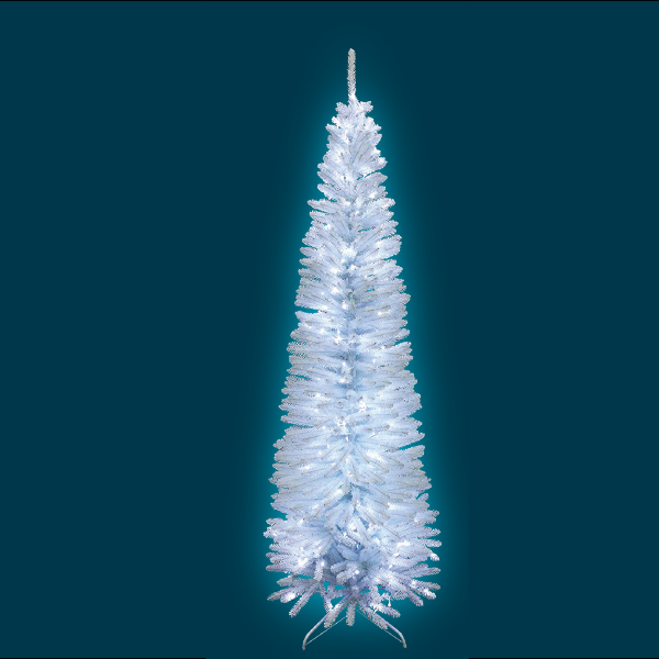 Pine Tree Pencil Pre-lit White 1.98m With 200 Led