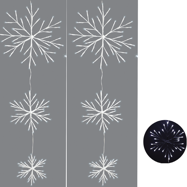 Jeu de lumières flocon de neige AVEC/3 flocons de neige 100 5 mm