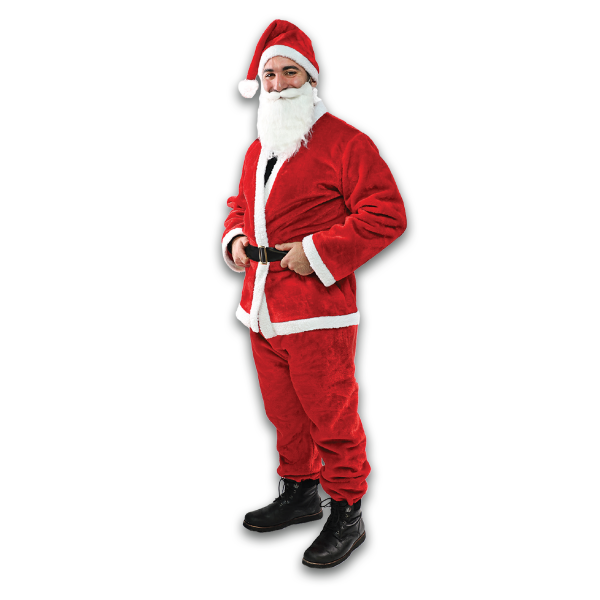5pc Plush Santa Suit Set Red