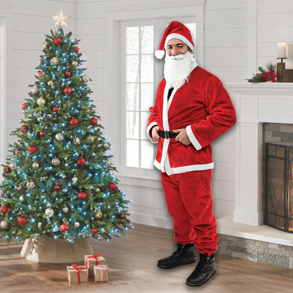 5pc Plush Santa Suit Set Red