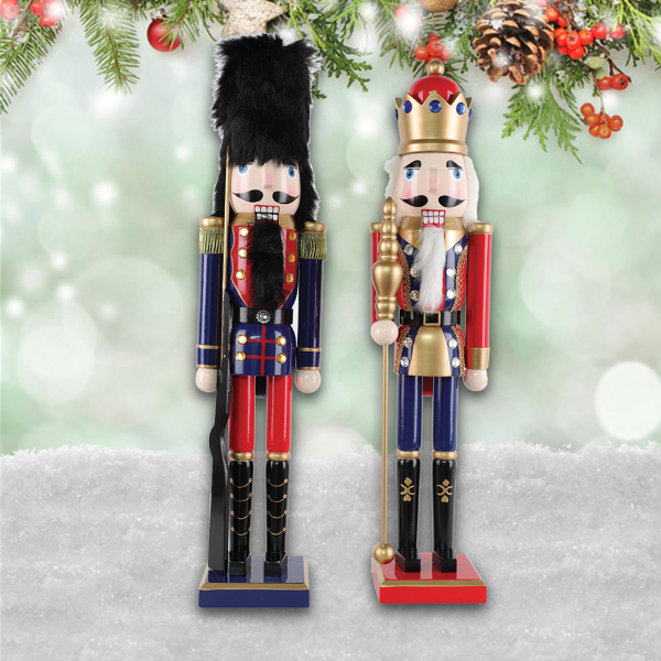 Wooden Nutcracker 61cm Blue Red