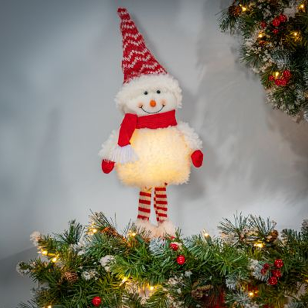 Light Up Fabric Standing Snowman LED