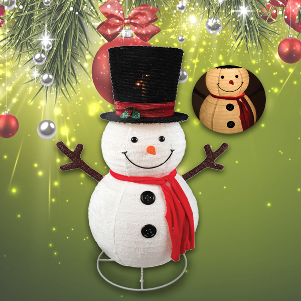 Snowman Pop Up Sculpture With Top Hat