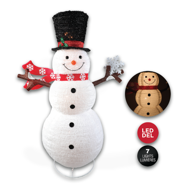 Snowman Pop Up Sculpture With Top Hat Scarf