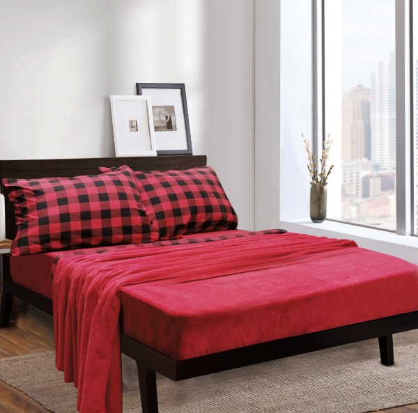 Cabane rustique - Ensemble de draps en micropolaire ASPEN