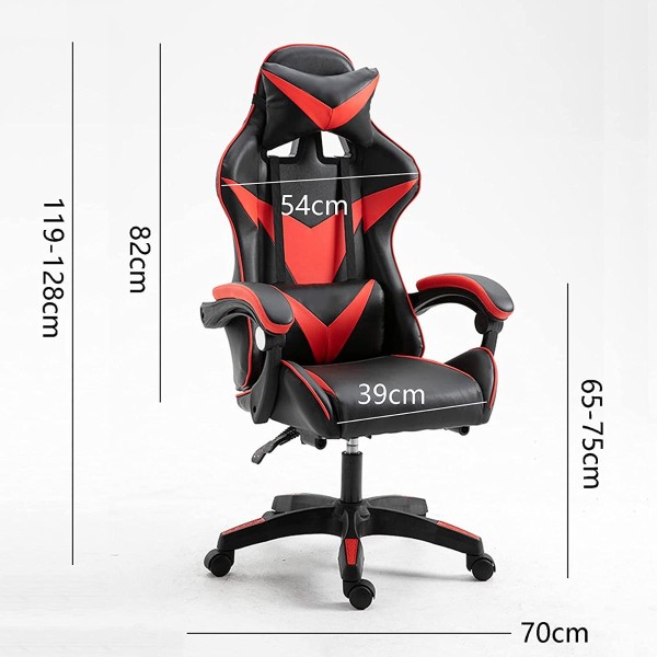 Chaise de jeu de bureau avec repose-pieds rétractable