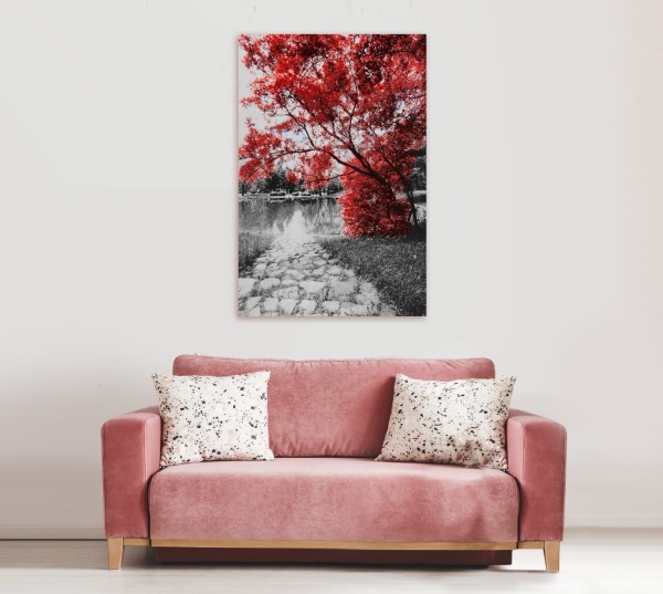 Arbre D'automne Rouge / Jaune 80 * 120 - Asst