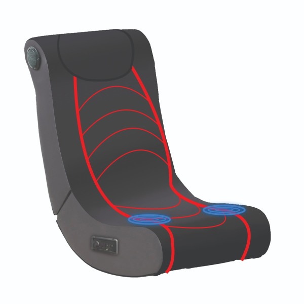 Fauteuil de jeu à bascule au sol pliable avec masseur et haut-parleur système 2.0