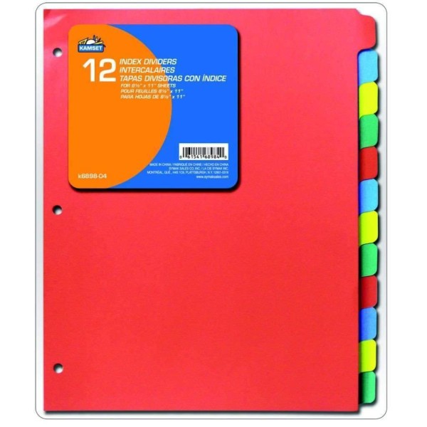 Index Dividers - 12 - Magasins Hart | Hart Stores