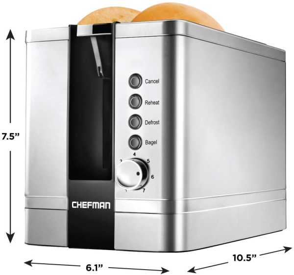 Chefman - Grille-pain en acier inoxydable