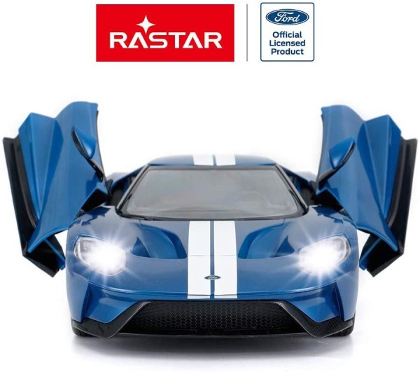 RASTAR RC Car | 1/14 Ford GT Remote Control RC Race Toy Car for Kids, Open Doors by Manual, Blue (27MHz)