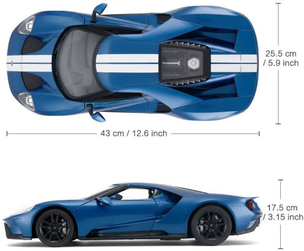 RASTAR RC Car | 1/14 Ford GT Remote Control RC Race Toy Car for Kids, Open Doors by Manual, Blue (27MHz)