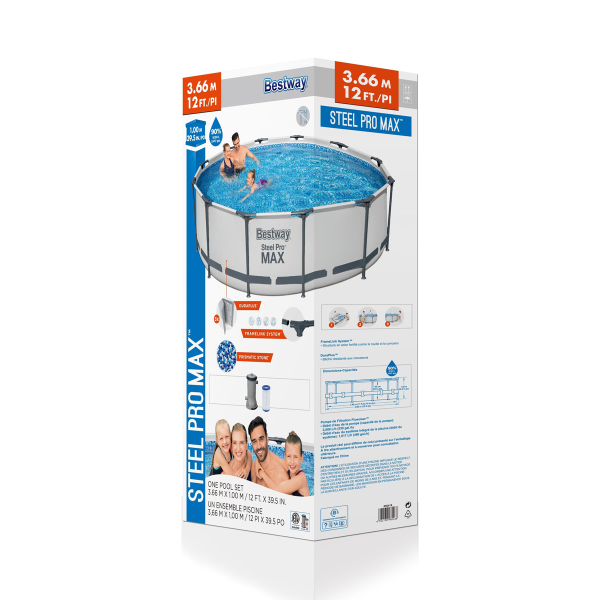 Bestway® ''Steel Pro MAX™'' Ensemble de piscine hors sol 3 saisons 3,66 x 1,00 m