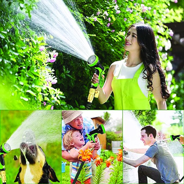 Expandable garden hose with 10 function Spray Gun