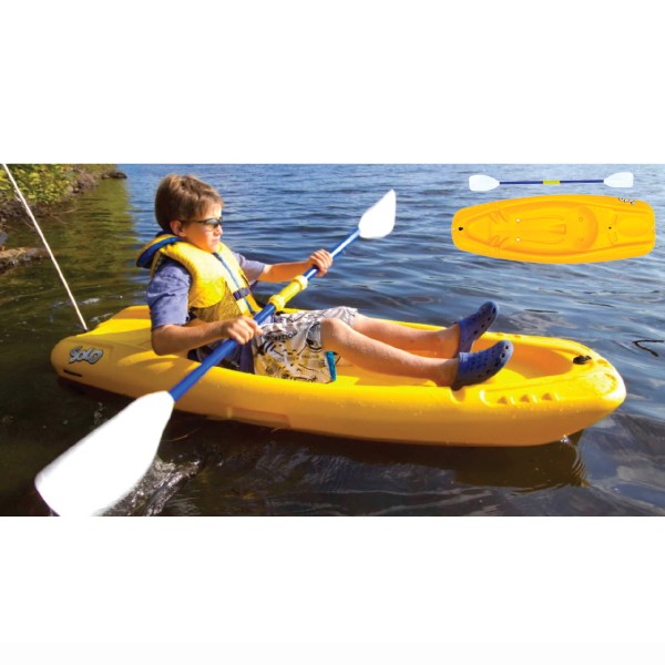 Pelican | Kayak SOLO pour enfants avec pagaie - Jaune