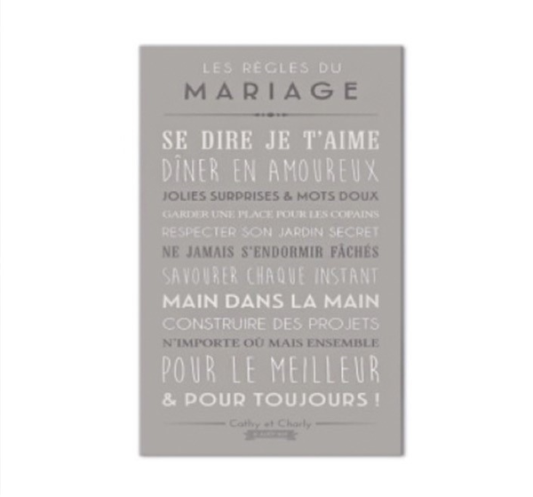 Les Règles du Mariage Wall Art
