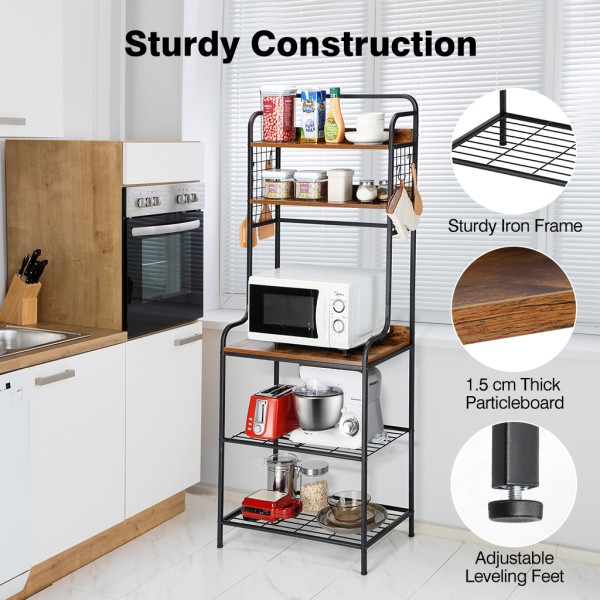 Bakers Metal Rack With Wood Shelves