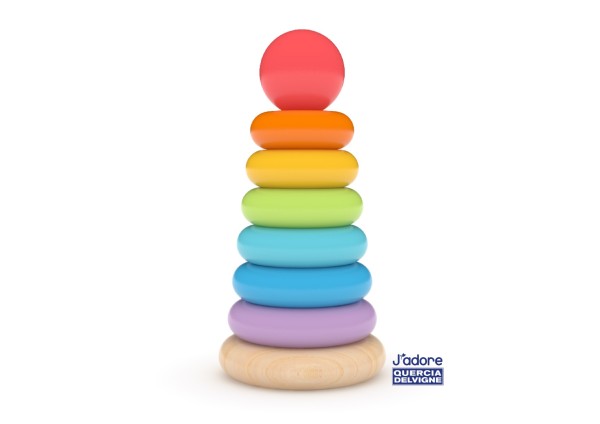 J'adore Rainbow Wooden Ring Stacker