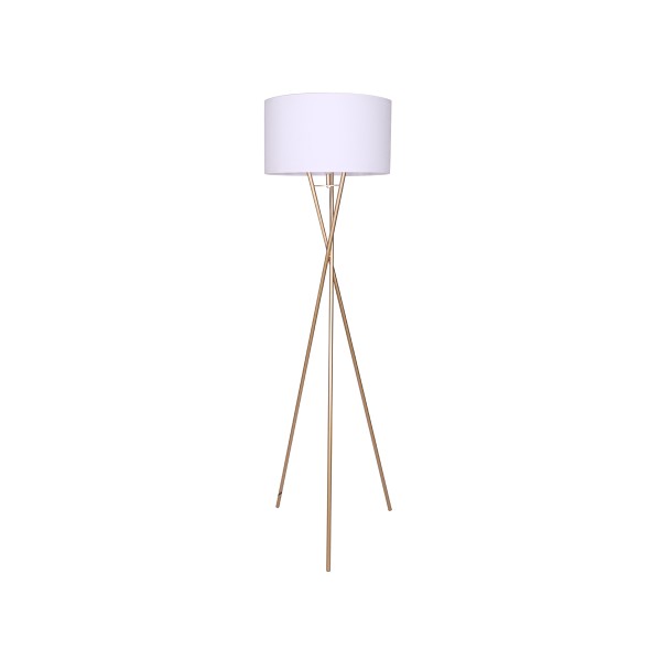 Elise - Lampe sur pied blanc et doré