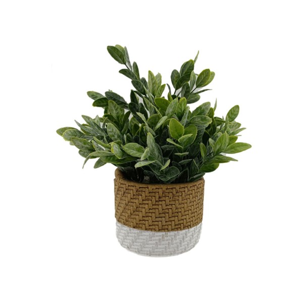 Grass Cement Stitch Pot Grey Beige 22x23