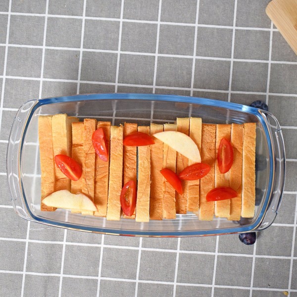 Plat de Cuisson Rectangulaire en Verre 1,8 L
